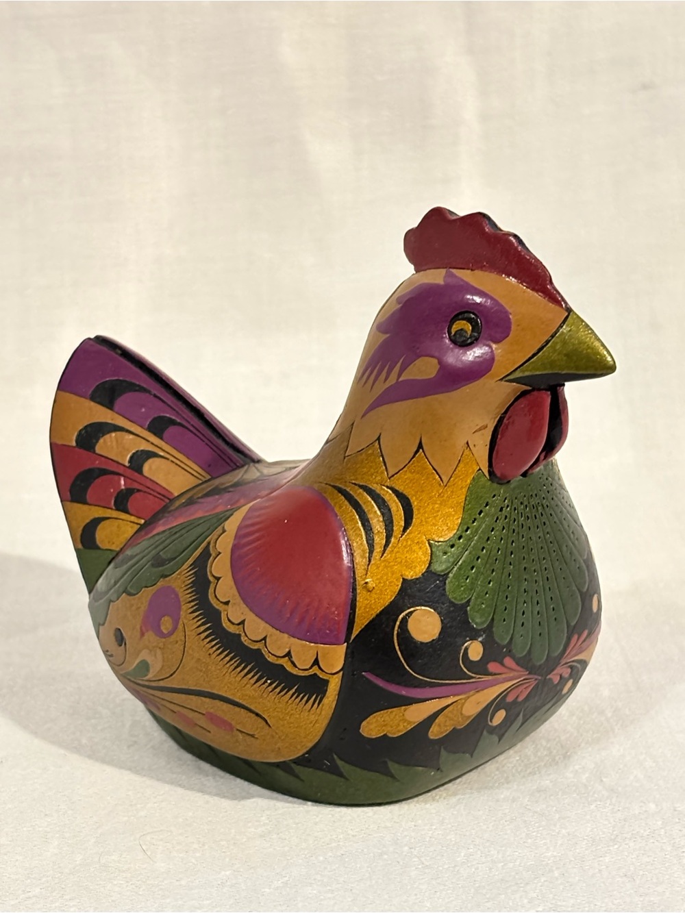 𝅺HAND Painted Mexican Folk Art Hen Chicken